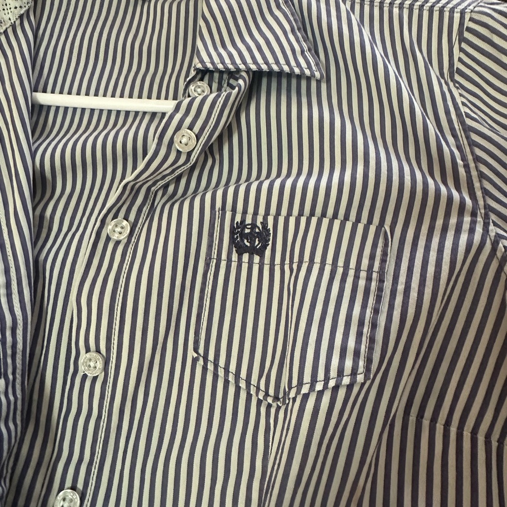 Cinch women’s Navy and White Striped Button Down Shirt